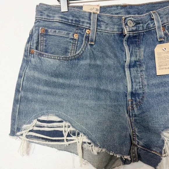 LEVI'S 501 HIGH RISE JEAN SHORTS WOMEN'S 32 NWT 100% COTTON - Picture 6 of 8